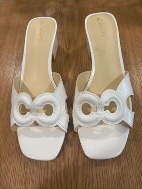 Circus by Sam Edelman White Patent Slide Mules Size 9 Like New